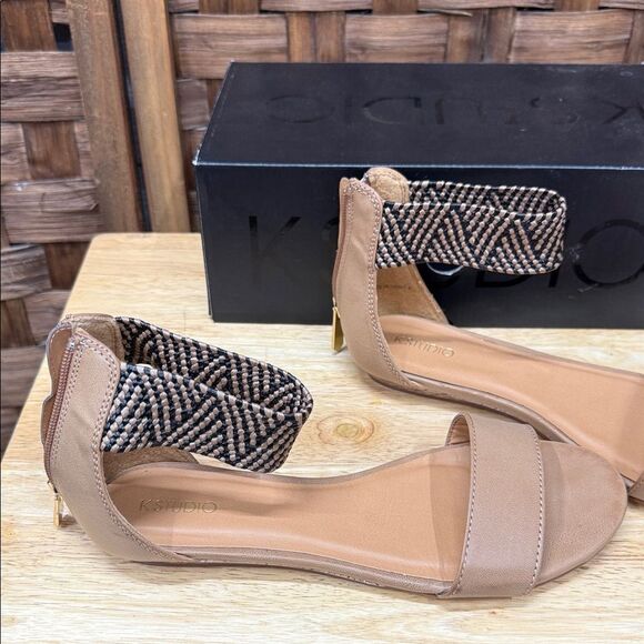 K Studio New Brown Ankle Strap Sandals - Picture 2 of 3